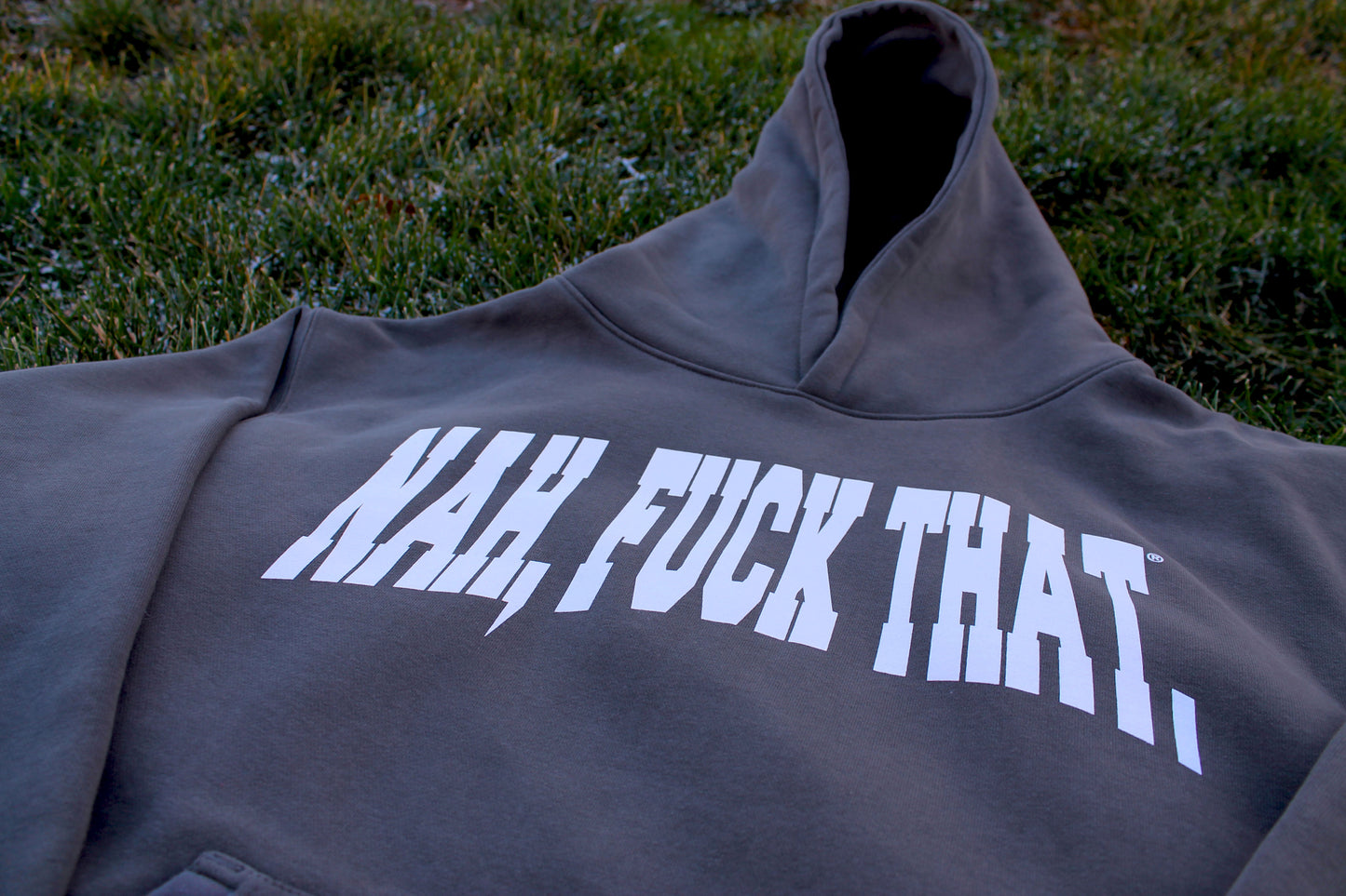OVERSIZED CHARCOAL SIGNATURE HOODIE